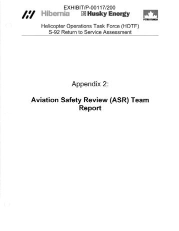 (ASR) Team Report - Offshore Helicopter Safety Inquiry