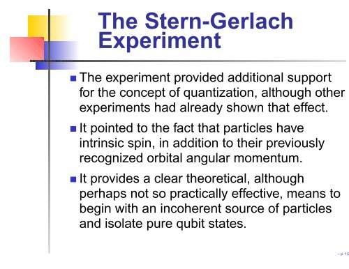 The Stern Gerlach Experiment Calclab