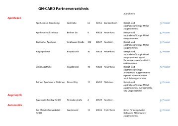 GN-CARD Partnerverzeichnis