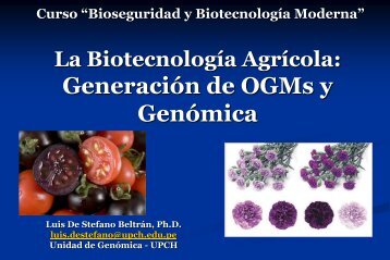 La Agricultura BiotecnolÃ³gica: GeneraciÃ³n de - LAC Biosafety