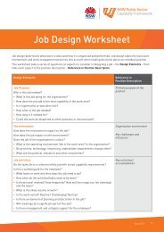 Job Design Worksheet - NSW Public Sector Capability Framework