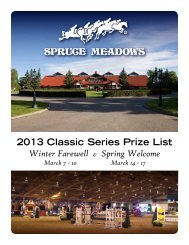 Prize List - Spruce Meadows Shop