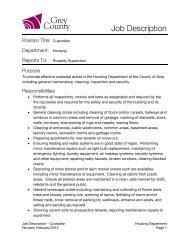 Job Description - County of Grey