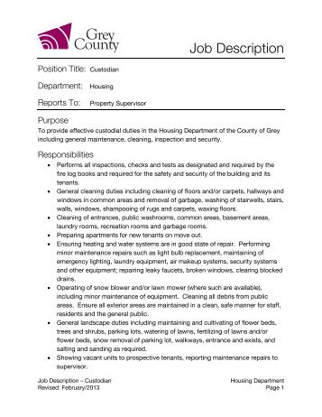 Job Description - County of Grey