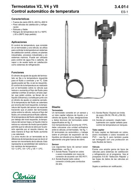 Termostatos V2,V4 y V8 control automÃ¡tico de ... - COMEVAL