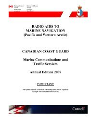 RADIO AIDS TO MARINE NAVIGATION - Canadian Coast Guard
