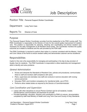 Job Description - Grey County