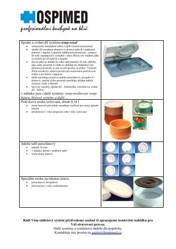 SystÃ©my distribuce stravy â temp-rite - Hospimed CZ