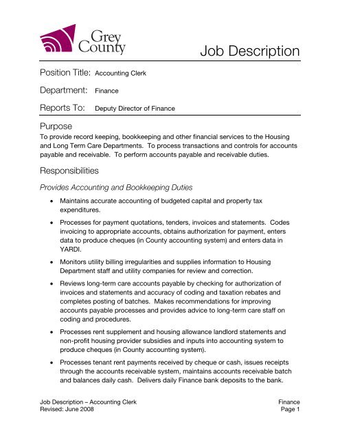 Job Description - Grey County