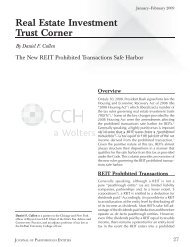 REIT Prohibited Transactions - CCH