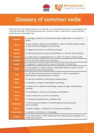 Glossary of Verbs - NSW Public Sector Capability Framework