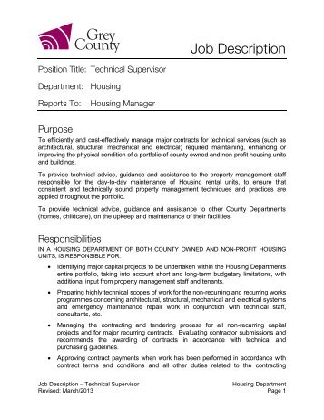 Job Description - County of Grey