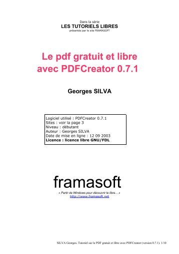 Le pdf gratuit et libre avec PDFCreator - Framasoft