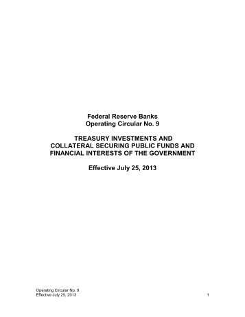 Federal Reserve Banks Operating Circular No. 9 - FRBservices.org
