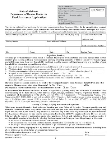 State Of Alabama Food Stamp Application State Of Alabama Food Stamp Application