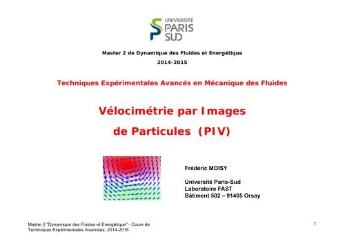 VÃ©locimÃ©trie par Images de Particules (PIV)