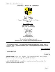 March 11, 2013 Work Session Minutes (pdf) - Cresskill Public Schools