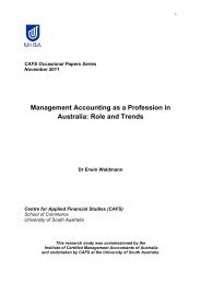 Management Accounting as a Profession in Australia: Role ... - AWPA