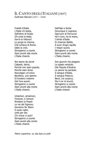 IL CANTO DEGLI ITALIANI (1847) - Lavorare Stanca