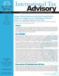 August 15 05 International Tax Advisory.indd - Alston & Bird, LLP