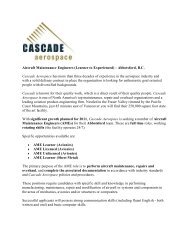 Abbotsford, BC Cascade Aerospace has more than three decades of ...