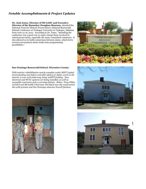 2012 Annual Report African American Heritage Preservation Program
