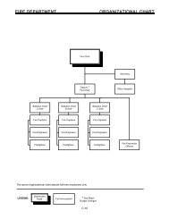 FIRE DEPARTMENT ORGANIZATIONAL CHART