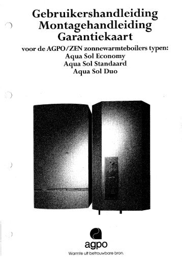 Handleiding ZEN AquaSol Standaard / Economy / Duo - Ferroli