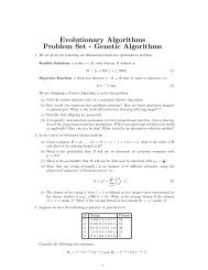 Evolutionary Algorithms Problem Set - Genetic Algorithms