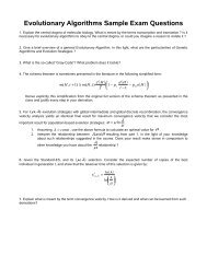 Evolutionary Algorithms Sample Exam Questions