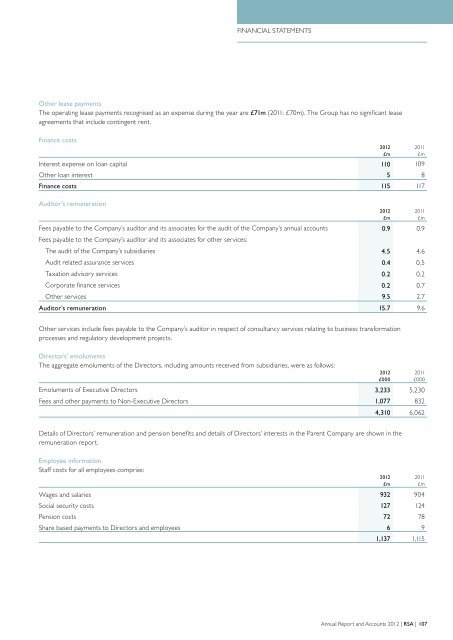 ANNUAL REPORT AND ACCOUNTS 2012 - RSA, Annual Report ...