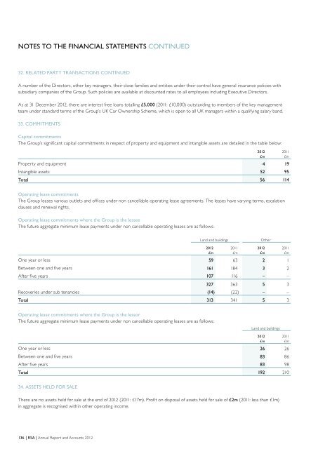 ANNUAL REPORT AND ACCOUNTS 2012 - RSA, Annual Report ...