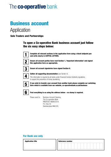 Business account Application - The Co-operative Bank