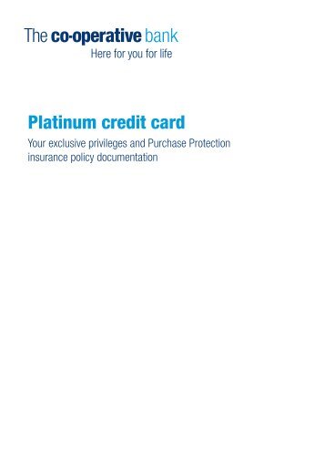 Platinum credit card - The Co-operative Bank