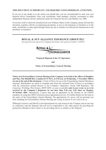 PDF version of this press release - Royal and Sun Alliance