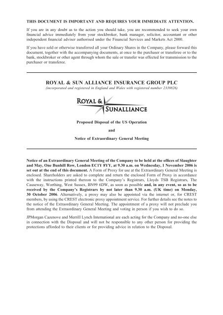 PDF version of this press release - Royal and Sun Alliance