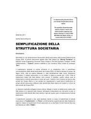 semplificazione della struttura societaria - Royal and Sun Alliance