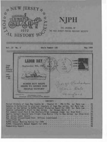 108 - New Jersey Postal History Society