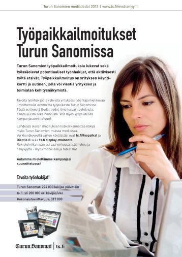 TyÃ¶paikkailmoitukset Turun Sanomissa - TyÃ¶paikat - Turun Sanomat