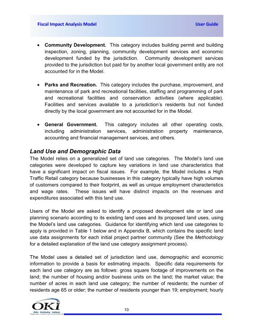 FIAM USER GUIDE COVER II - Fiscal Impact Analysis Model - OKI