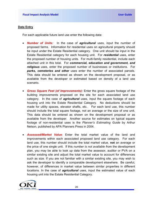 FIAM USER GUIDE COVER II - Fiscal Impact Analysis Model - OKI