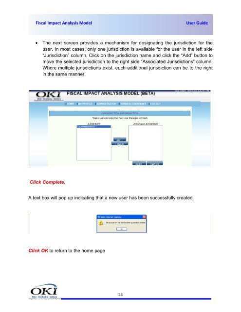 FIAM USER GUIDE COVER II - Fiscal Impact Analysis Model - OKI