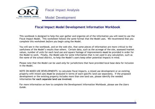 FIAM USER GUIDE COVER II - Fiscal Impact Analysis Model - OKI