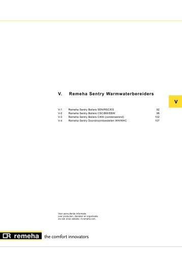 Prijslijst Sentry Warmwaterbereiders - Remeha