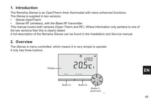 i Sense Klokthermostaat Timer thermostat Thermostat Ã  ... - Remeha