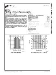 Notes LMV641 10 MHz, 12V, Low Power Amplifier