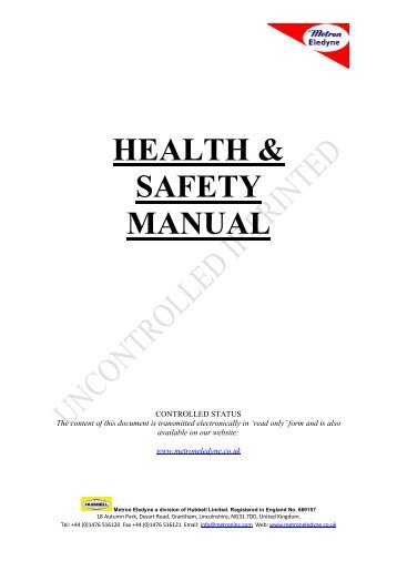 HEALTH & SAFETY MANUAL - Metron Eledyne