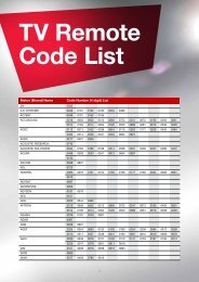 TV Remote Code List - Virgin Media