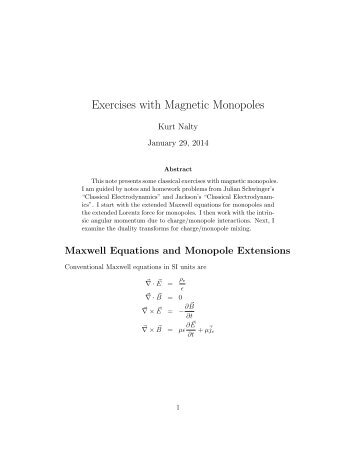 Exercises with Magnetic Monopoles - Kurt Nalty