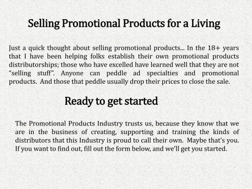 Promotional Products Industry